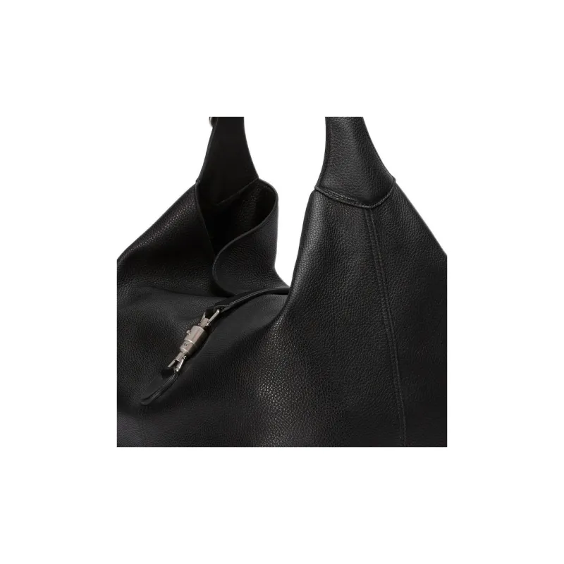GUCCI Jackie 1961 Leather Half Moon HOBO Shoulder Bag Unisex Black-8