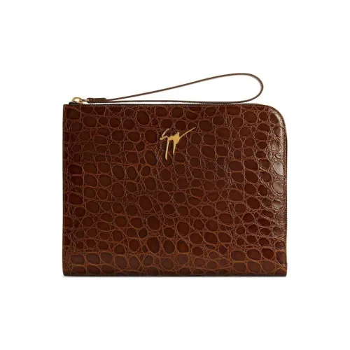 Giuseppe Zanotti Fabian Crocodile-embossed Leather Pouch