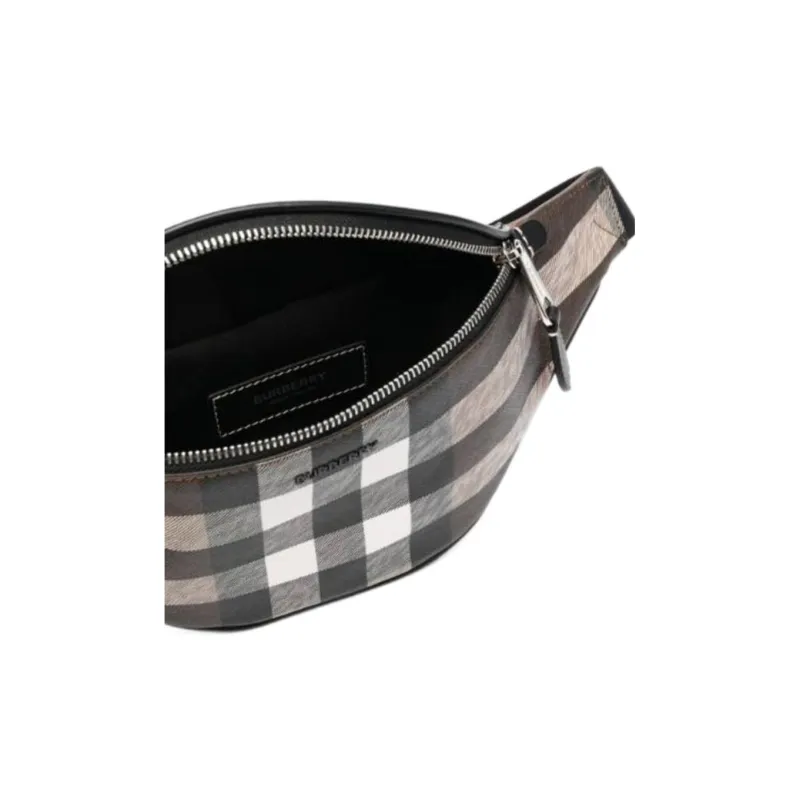 Burberry Leather Cotton With Polyurethane Sling Bag, Fanny Pack Medium Size Men's Dark Umber-5