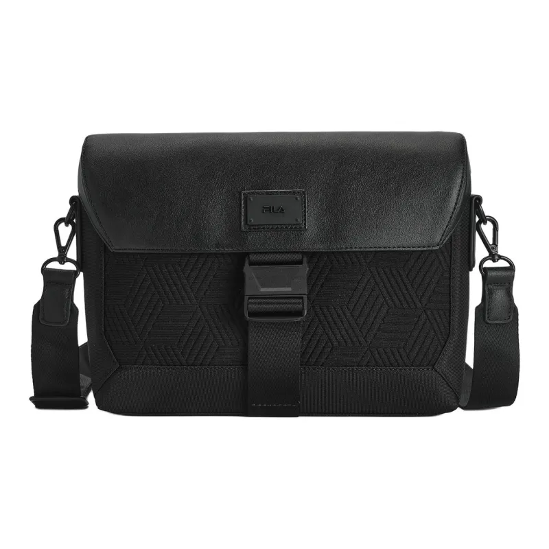 FILA Fabric Shoulder Bag, Crossbody Bag Extra Small Men's Jet Black-0