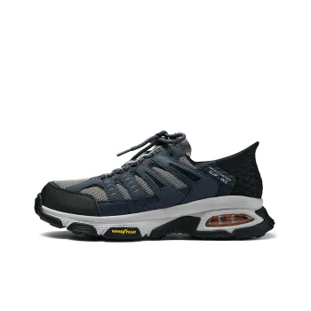 Skechers Breathable Lightweight Low Top Trail Running Running Shoes Men's Black Blue