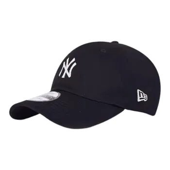 New Era NY Logo Embroidered Cotton Baseball Cap Black