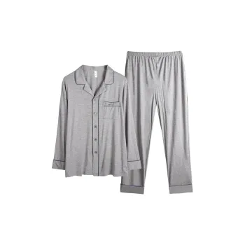 Xuan Liang Modal Men's Spring Autumn Season Pajama Set Men's Heather Gray