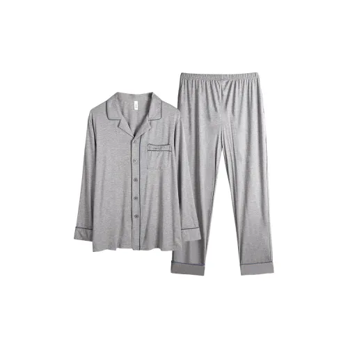 Xuan Liang Modal Men's Spring Autumn Season Pajama Set Men's Heather Gray