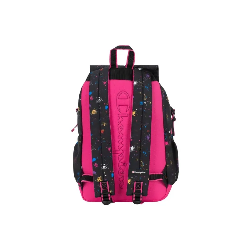 Champion Polyester Backpack Unisex Black Pink-2