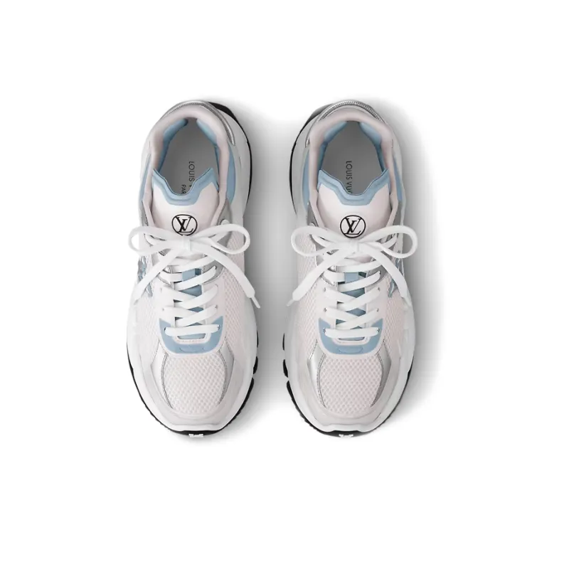 LOUIS VUITTON Run 55 Low-Top Sports Casual Shoes Women's White Blue-4