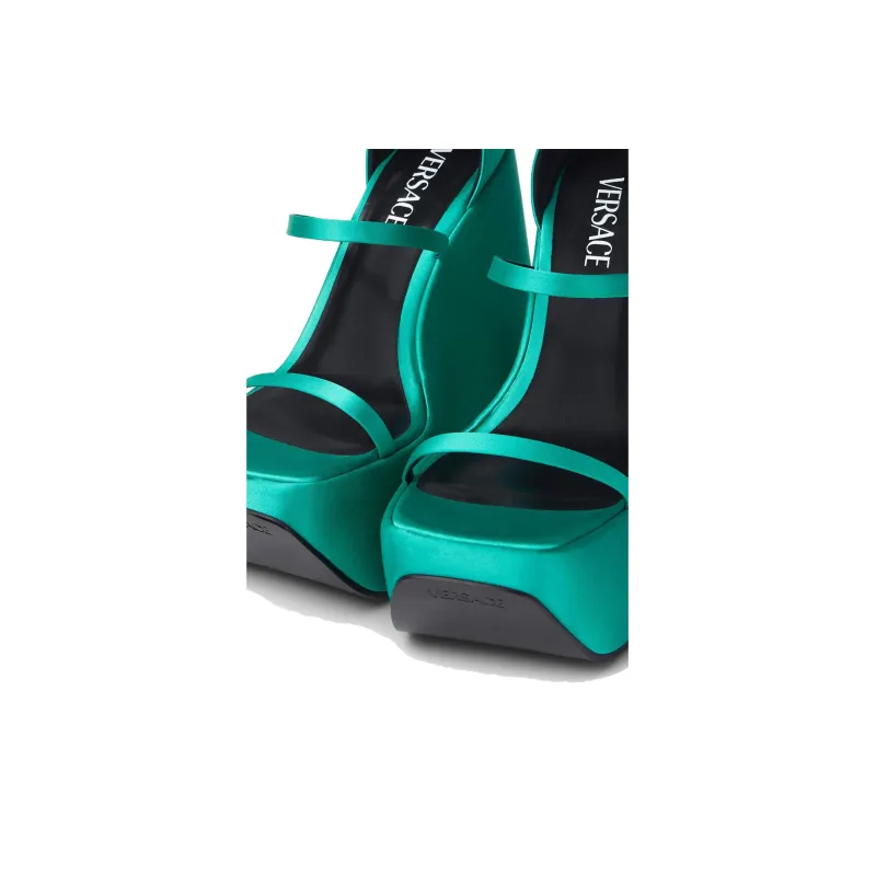 FANSIZHE Triplatform One Strap Sandals Women's Blue Green-3