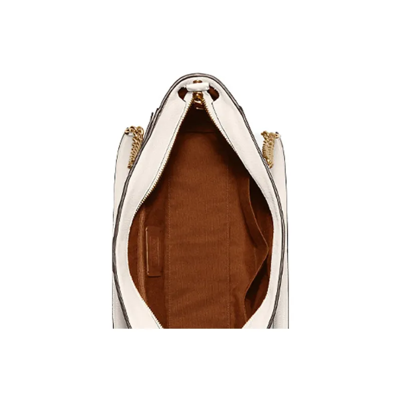 COACH Marlie Pebbled Leather Tote Bag, Shopping Bag, Shoulder Bag, Handbag Large Size Women's White-3