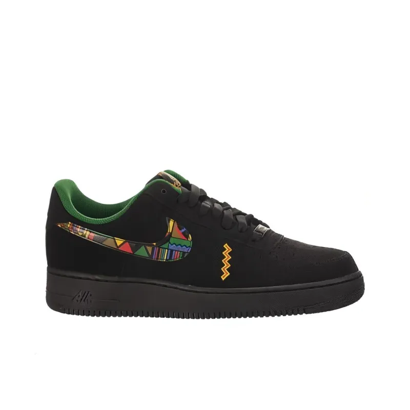 Nike Air Force 1 Cushioning Wear-Resistant Low-Top Skateboard Shoes Men's Black-1