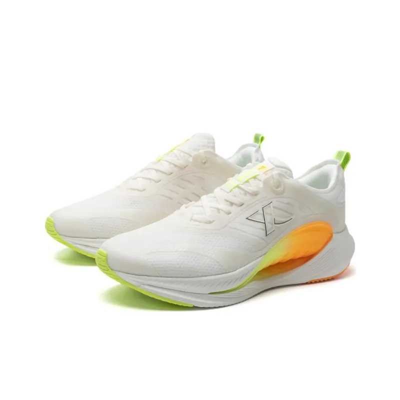 XTEP Hydrogen Wind 7.0 Cushioned Anti Slip And Wear Resistant Lightweight Low Top Running Shoes Men's White Green-1
