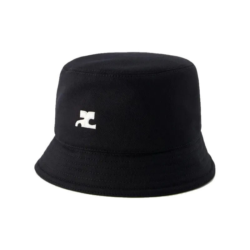 COURREGES Cotton Bucket Hats Unisex Black-0