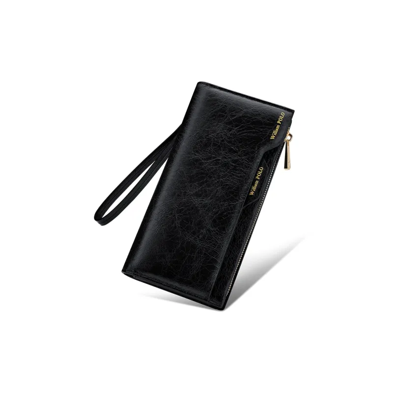WilliamPOLO Cow Leather Cell Phone Pouch Wallet Regular Women's White/Red/Black/Gray-0