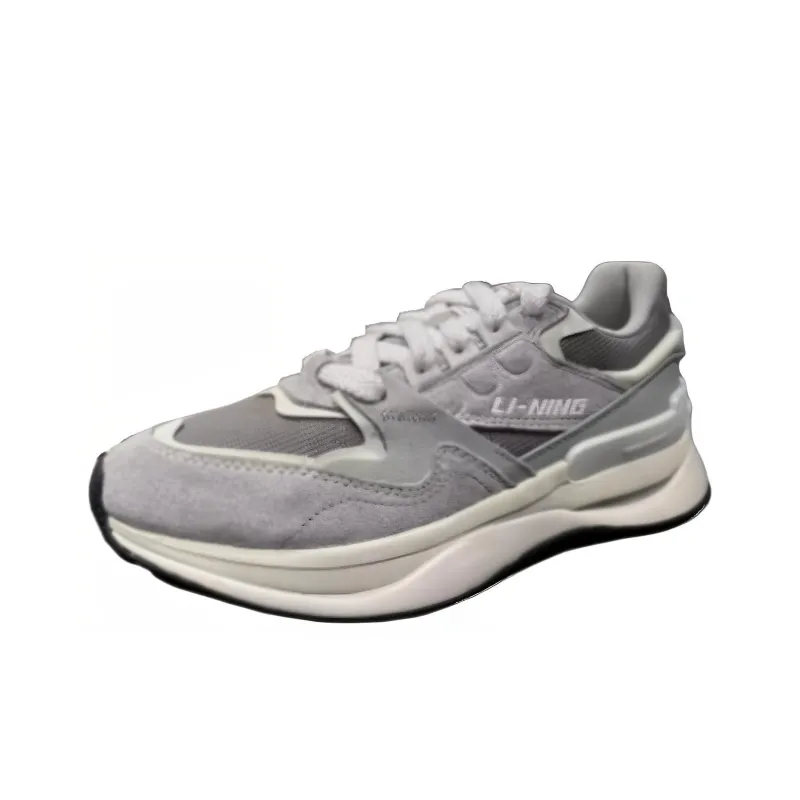 LiNing 001 Innocence V2 Platform Height Increasing Cushioning Wear Resistant Low Top Casual Shoes Men's Gray-0