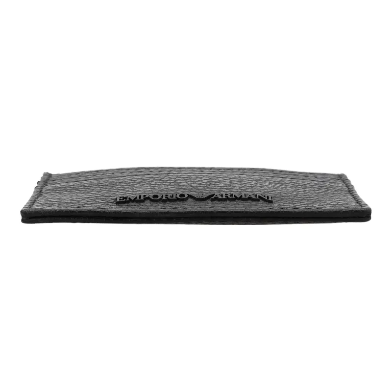 EMPORIO ARMANI Leather Keychain Card Holder Men's Black-3
