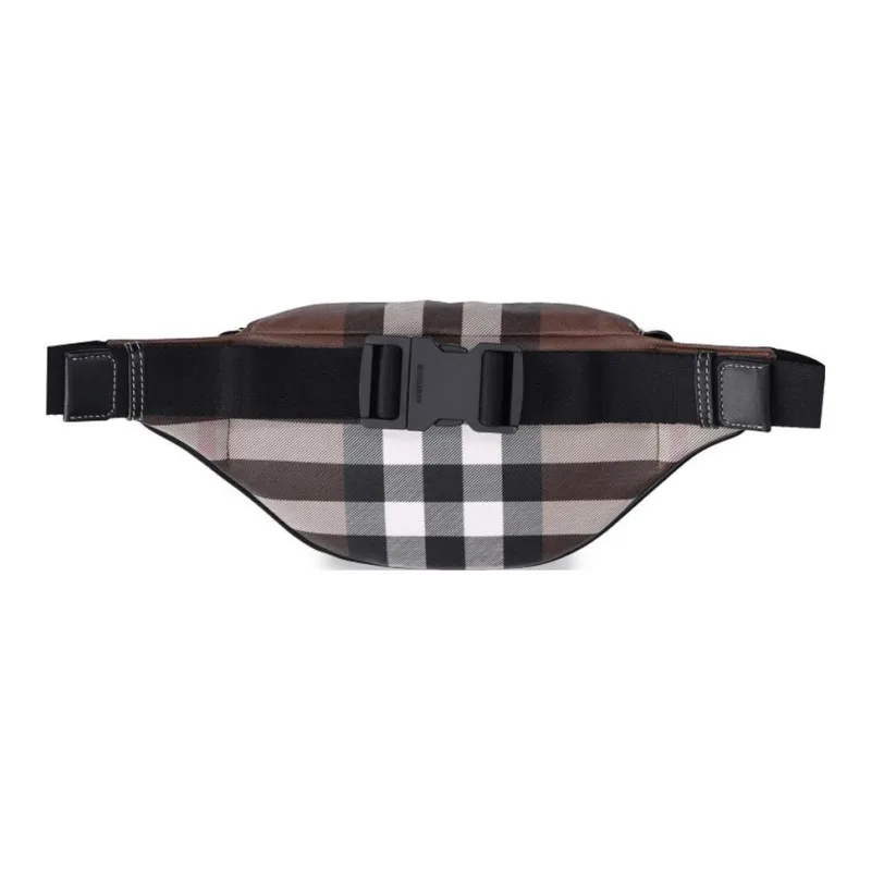 Burberry Leather Cotton With Polyurethane Sling Bag, Fanny Pack Medium Size Men's Dark Umber-3
