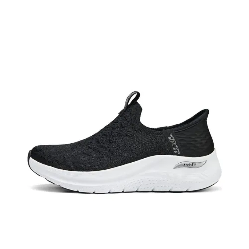 Skechers Hands Free Slip Ins Cushioned Wear Resistant Breathable Low Top Casual Shoes Women's Black