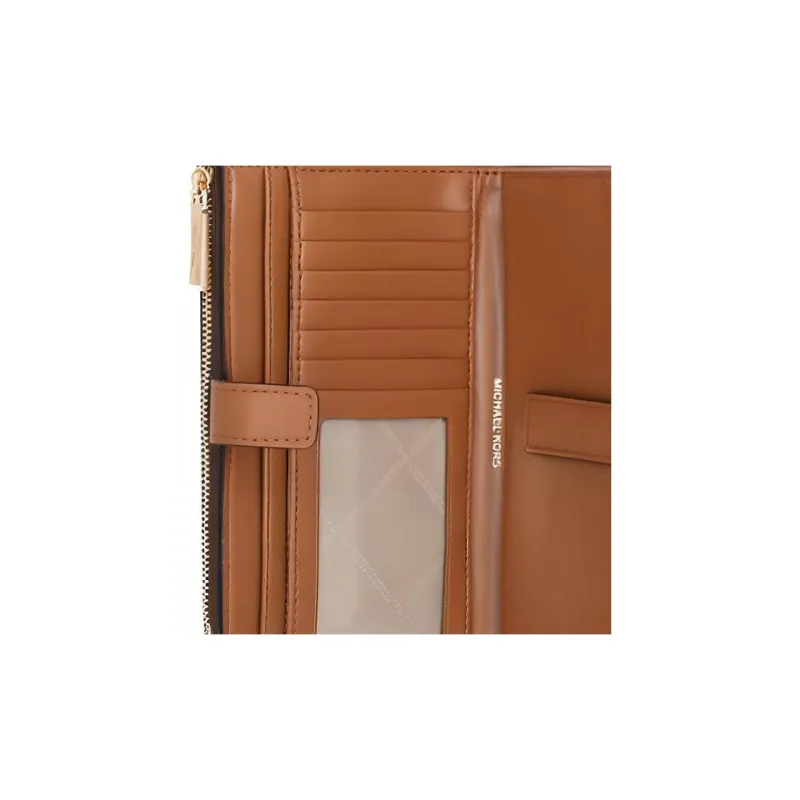 MICHAEL KORS Jet Set Leather Wallet Women's Monogram Brown-5