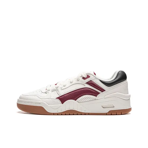 LiNing Moon White 2.0 Anti Slip And Wear Resistant Breathable Low Top Skateboard Shoes Men's White Red