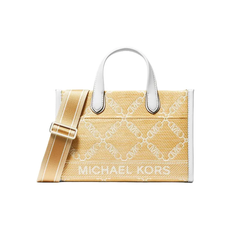 MICHAEL KORS Gigi Polyethylene Messenger Bag Shoulder Bag Crossbody Bag Handbag Small Size Women's Yellow & White-0