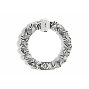 DIOR Brass, Diamond Bracelets Men's Silver