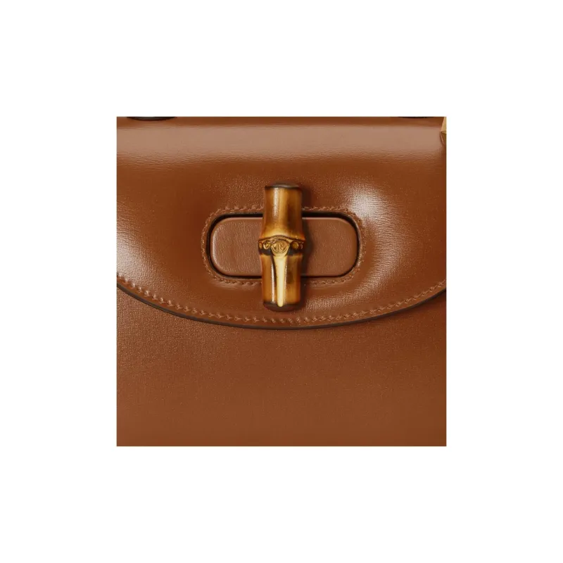 GUCCI Bamboo 1947 Leather Bamboo Bag Handbag, Shoulder Bag Mini Women's Brown-8