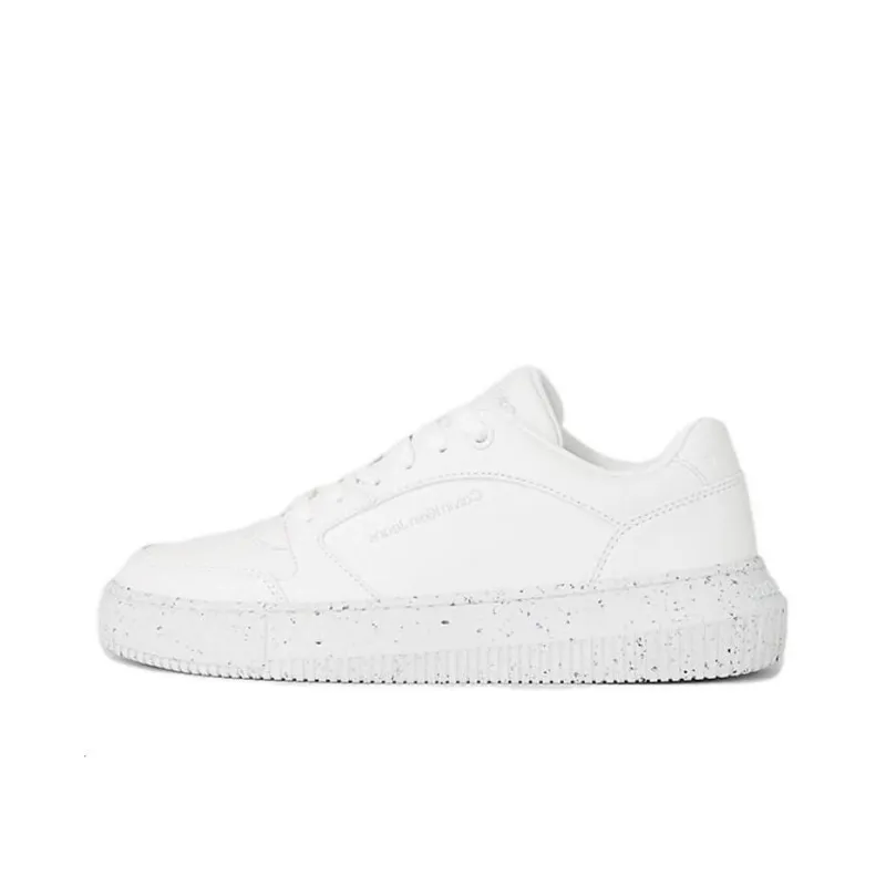 CKJ CALVIN KLEIN JEANS Low Top Skateboard Shoes Women's White-0