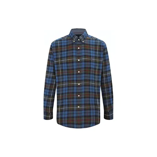 Tommy Hilfiger Shirts Men Blue/Green Plaid Multicolor