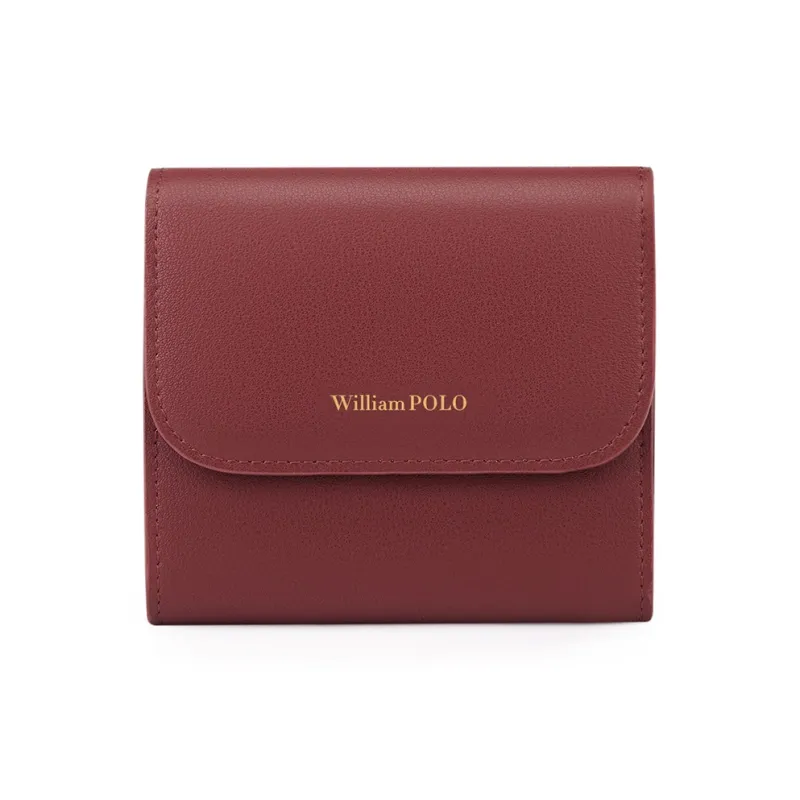WilliamPOLO Cow Leather Coin Purse Cropped Wallet Regular Women's White/Black/Red/Pink-11