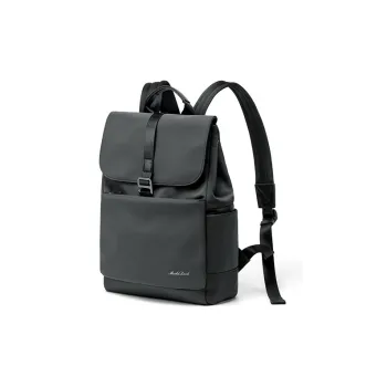 MashaLanti Nylon Fabric Business Travel Backpack Large Size Unisex Black/Smoke Gray