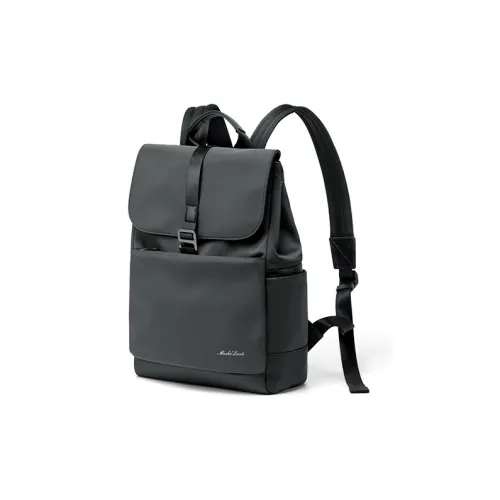 MashaLanti Nylon Fabric Business Travel Backpack Large Size Unisex Black/Smoke Gray
