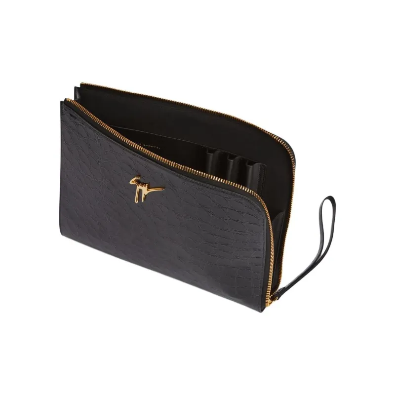 Giuseppe Zanotti Fabian Crocodile embossed Leather Pouch-3