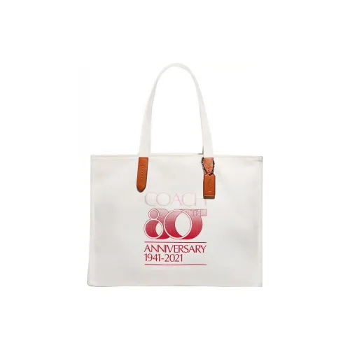 COACH Canvas Bag, tote Laurent Bag, Shopping Bag, Handbag, Shoulder Bag Women's White