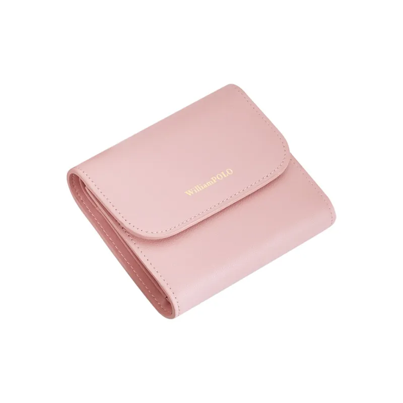 WilliamPOLO Cow Leather Coin Purse Cropped Wallet Regular Women's White/Black/Red/Pink-17