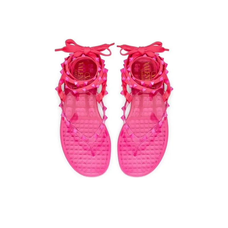 Valentino Rockstud Gladiator Sandals Pink Women's-3