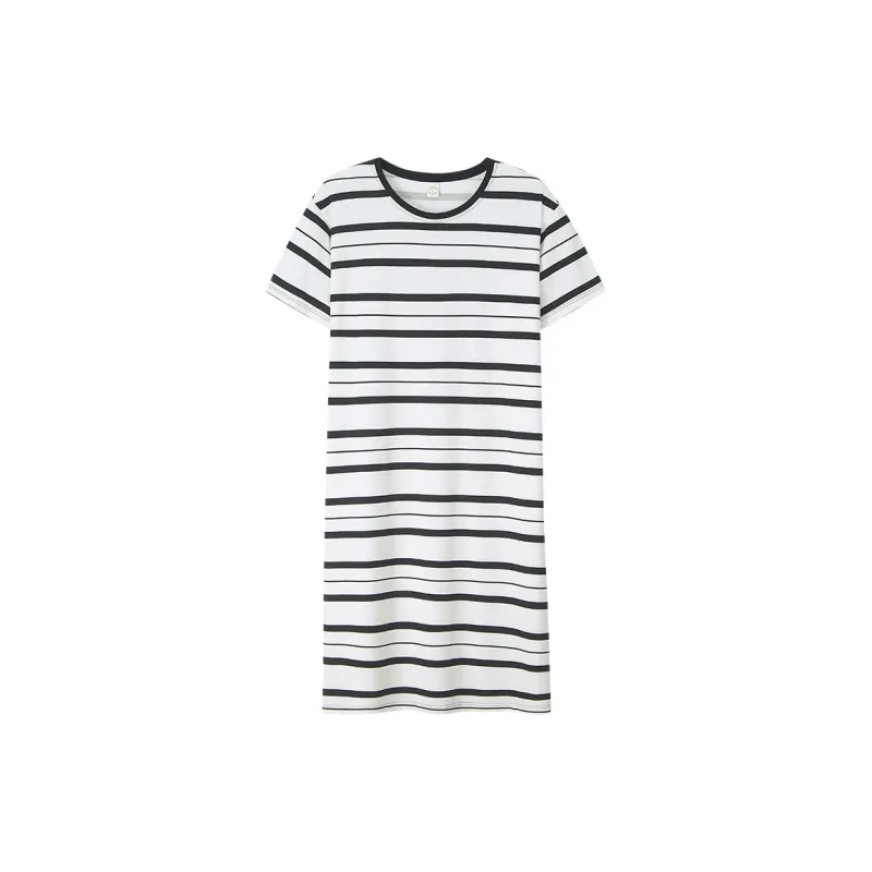 Sha Qian Nightgown Summer Women's White-0