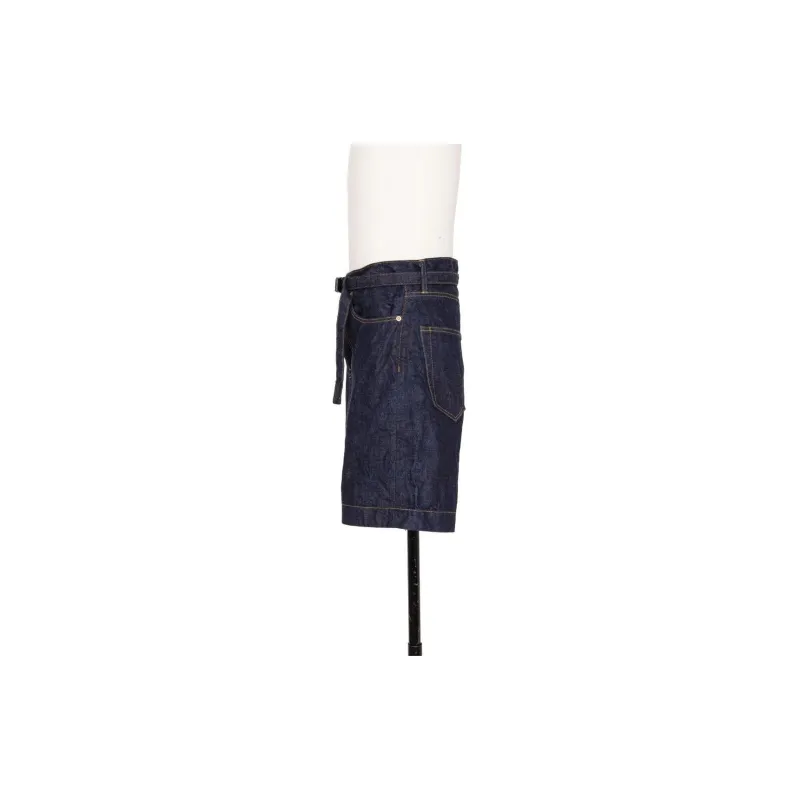 Sacai High-rise Straight-leg Denim Shorts-2