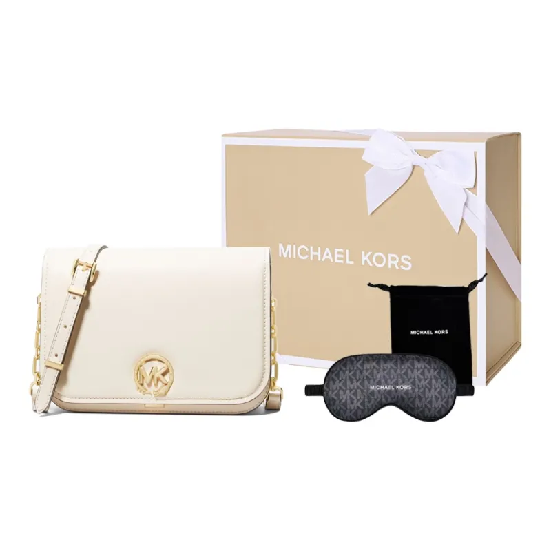 MICHAEL KORS Delancey Artificial Leather Messenger Bag Shoulder Bag Crossbody Bag Medium Size Women's Milk White-4