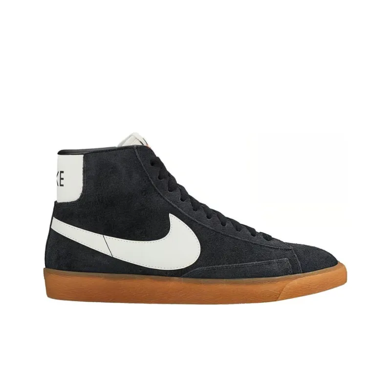 Nike Blazer Mid Suede Vintage Black White Gum Women's-1