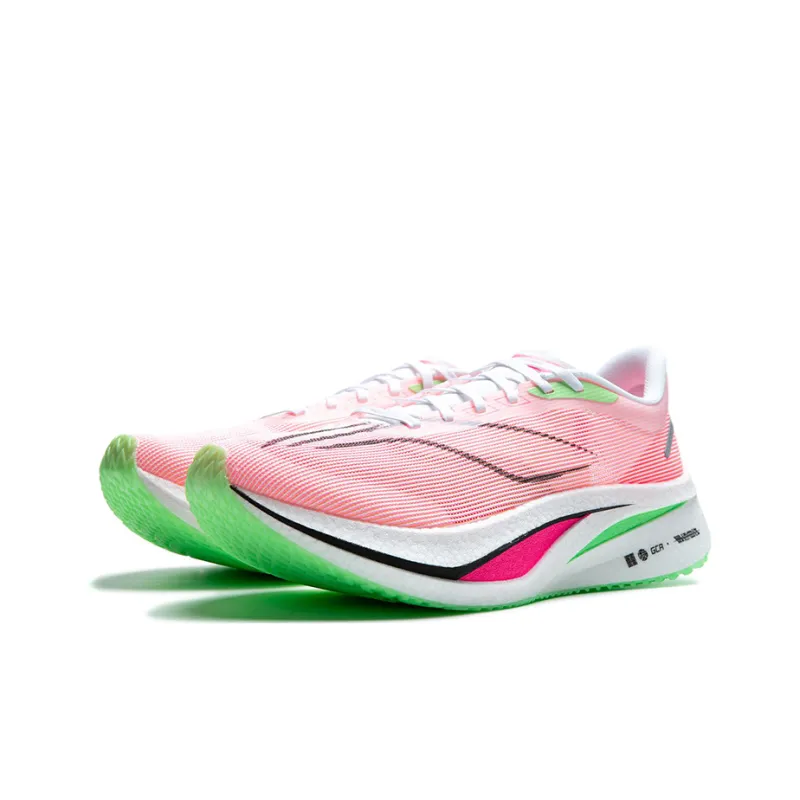LiNing Feidian 4 Challenger Cushioned Wear-Resistant Breathable Low-Top Running Shoes Men's Pink Orange-2
