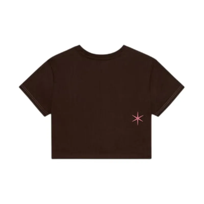 Converse Joy Cropped Relaxed T-Shirt T-Shirt Women's Brown-1