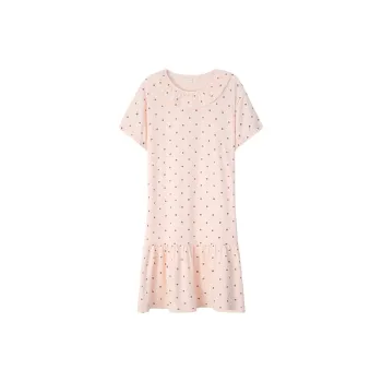 Sha Qian Nightgown Summer Women's Shrimp Pink