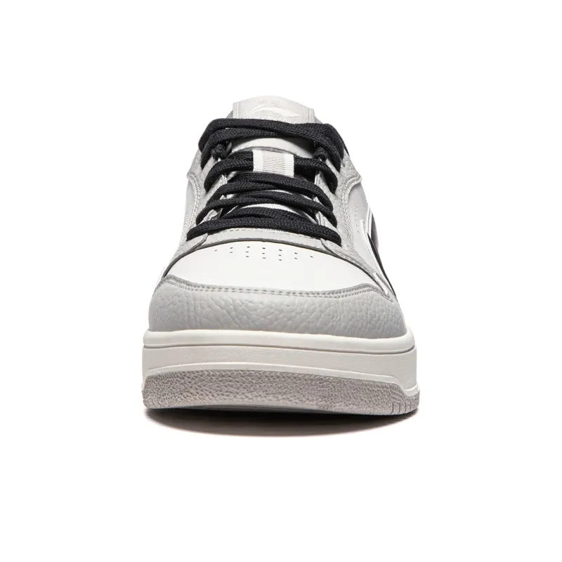LiNing Tianji Soft Slip Resistant Cushioning Abrasion Resistant Low Top Skateboard Shoes Men's White Gray Black-4