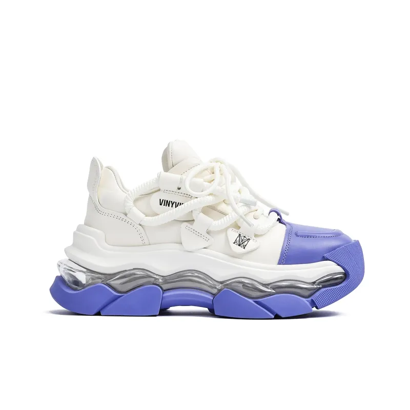 VINYVIOLA Cushioned Wear-Resistant Height Increasing Low-Top Chunky Sneakers Women's-1