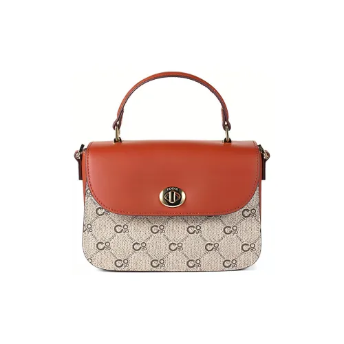 COOGI Synthetic Leather Cow Leather Patchwork Shoulder Bag Crossbody Bag Handbags Medium Size Women's Light Brown
