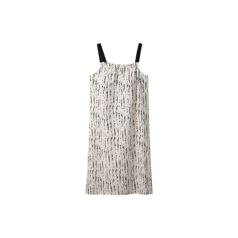 Sha Qian Nightgown Summer Women's Beige Apricot-0