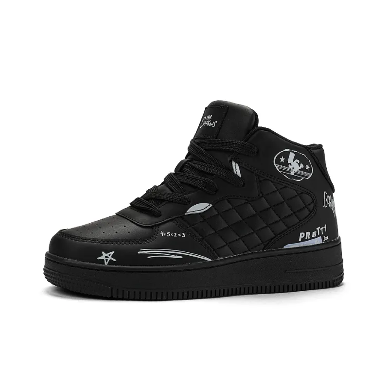 The Simpsons Skateboard Shoes Unisex High Top White/Black/Black & White-8