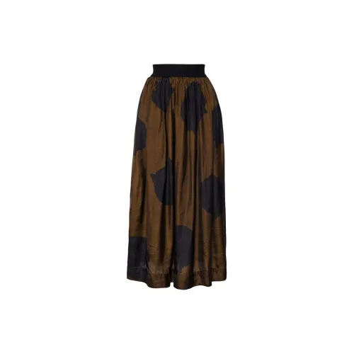 UMA WANG Casual Long Skirts Women's Ochre Brown