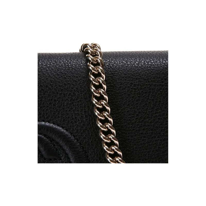 GUCCI Leather Crossbody Bag, Shoulder Bag Women's Black-4