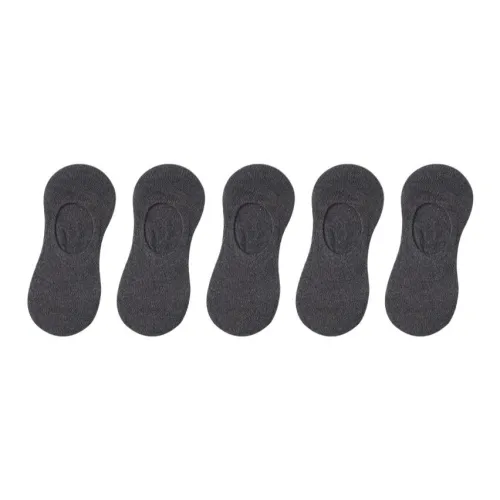 MIIOW No Show Socks Men's 5 Pack Medium Gray
