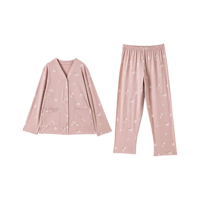 Top Melon Pajama Set Women's Light Island Peony Pink-0